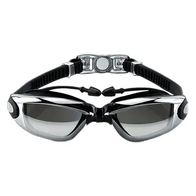 HD racing goggles waterproof anti-fog swimming supplies wholesale electroplating swimming goggles with degree adult silicone swimming goggles