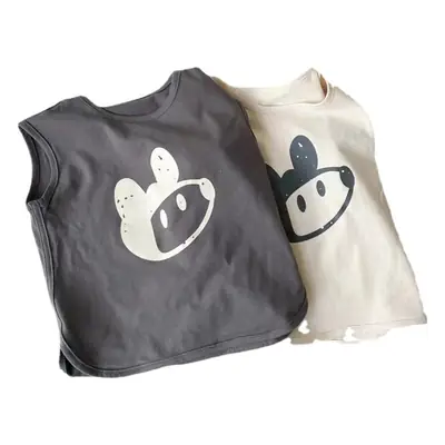 Kids Cotton Sleeveless T-Straps Mouse Design