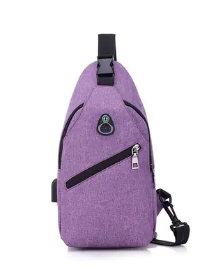 Purple Men's Crossbody Chest Bag with Adjustable Strap