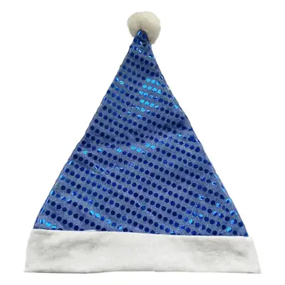 Blue Sequins Christmas Hat for Kids Adults