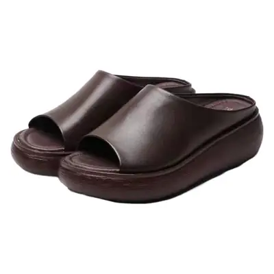 Women Wedge Fish Mouth Slippers Black Summer 2023