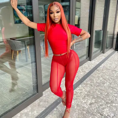 Women High Waist Mesh Sports Pants Black