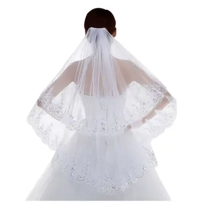 Bridal Veil Double Layer Highland Sequin Tully