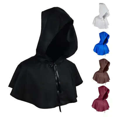 White Hooded Medieval Costume Death Cloak for Men