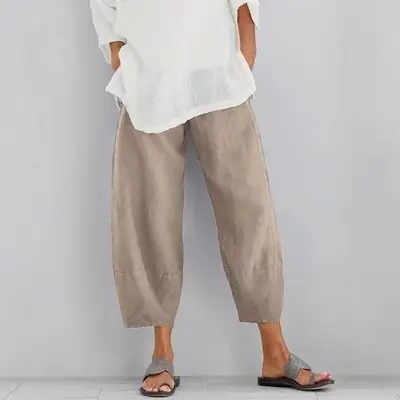 Women 2023yama Loose Cropped Pants Grey