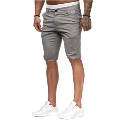 Men's White Slim Fit Casual Shorts 2022 Summer