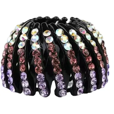 New Lazy Man Marubeni Head Bird's Nest Hair Artifact Hairpin Back Head Rhinestone Ponytail Buckle Large Grab Clip Headwear for Women