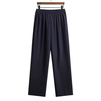 Men's Grey Loose Straight Summer Pants