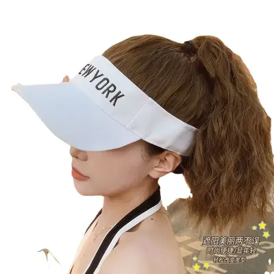 Women Sun Hat with Ponytail Wig & Baseball Cap Combo