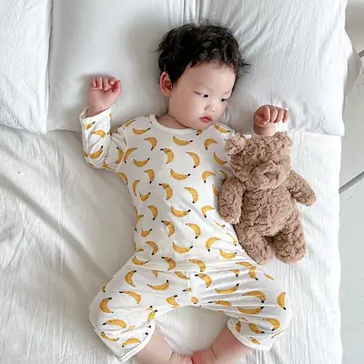 Baby Cotton Fruit Print Pajamas Summer Boys Girls