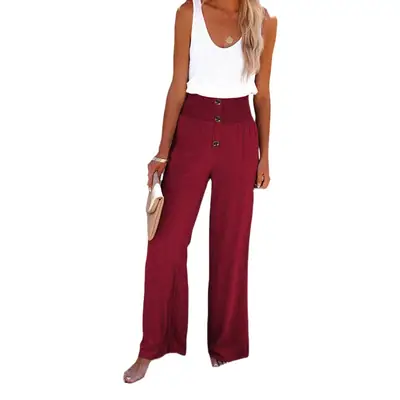 2022 Women's White Wide Leg Cotton Pants