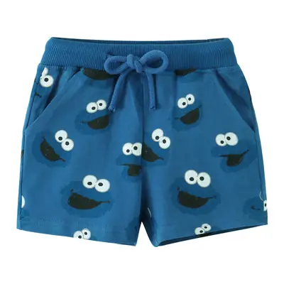 Blue Cartoon Shorts for Boys Girls Summer Casual Pants