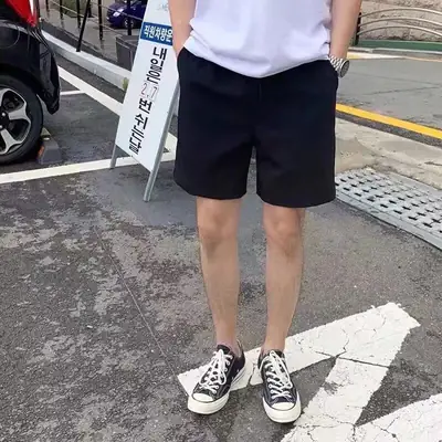Men Gray Drawstring Shorts Casual Streetwear