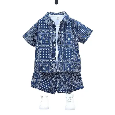 Boys Blue Printed 2-Piece Suit 2022