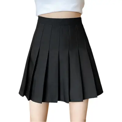 Women's White Pleated Skirt High Waist Slimming