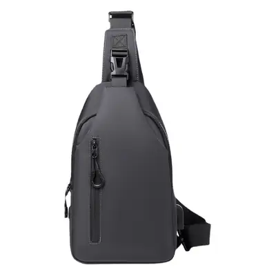 Men's Black Nylon Crossbody Shoulder Bag with Adjustable Strap