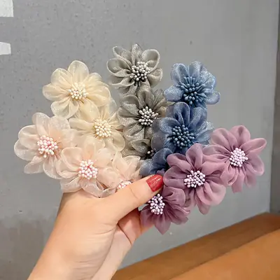 Elegant Pearl Flower Hair Clips for Women