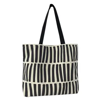 Canvas Striped Shoulder Bag for Women College Students