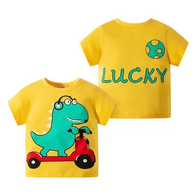 Cotton Boys T-Shirt Lucky Dinosaur Print