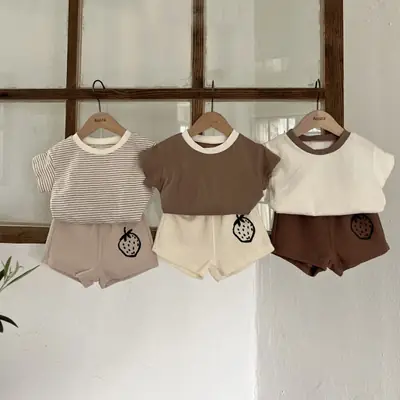 Korean Style Baby Boys Summer T-Shirt + Shorts Set