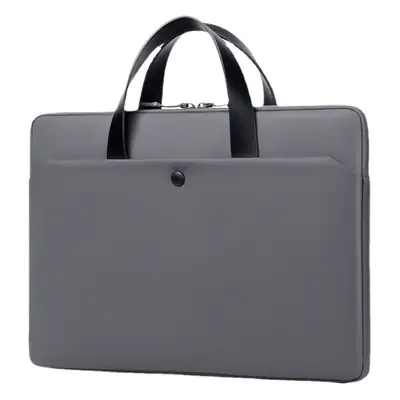 Ultra-Thin Leather Laptop Bag 14" Tablet Sleeve Grey