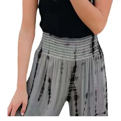 Pink Tie-Dye Wide Leg Elastic Waist Pants