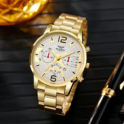 Business Men's Digital Calendar Quartz Watch Set of 5