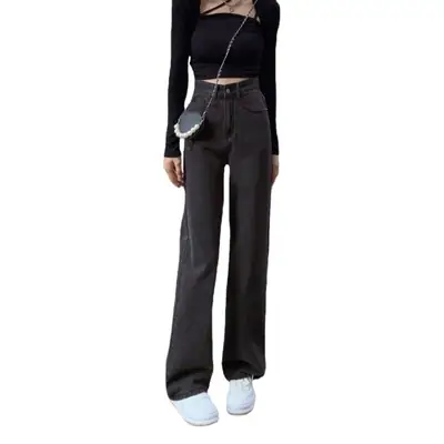 Black Grey Mop Pants Women 2022 New Style