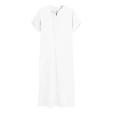 White Muslim Robe for Men 2025 Zipper Robe