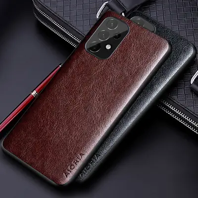 Black PU Leather Galaxy A73 A53 A33 Case