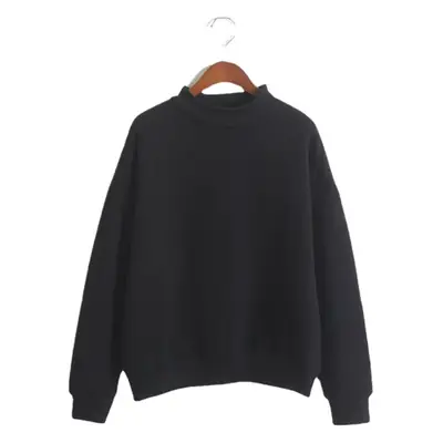 Women's Navy Blue Loose Fleece Sweater 4 Size Fall Winter