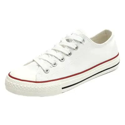 White Canvas Low-Top Sneakers for Women Spring 2024