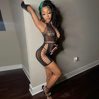 Sexy Hollow Jacquard Net Slim Fit Hip Cover Dress