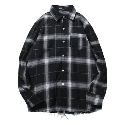 2021 Long Sleeve Plaid Shirt Men Casual Student Wear