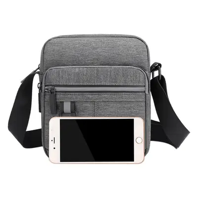 Men's Grey Oxford Crossbody Bag Commuting Business