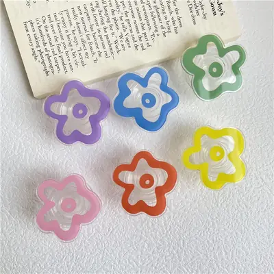 Blue Flower Decorative Bracket for Mobile Phone Ring