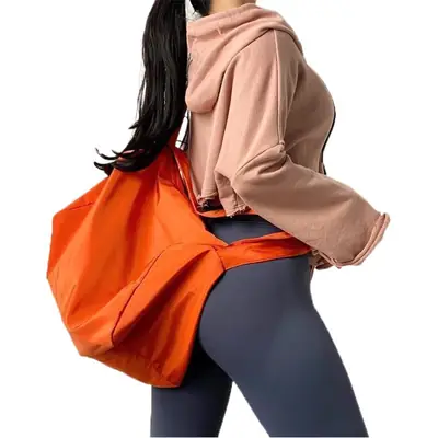 Orange Satchel Fitness Bag for Girls Large Capacity Yoga Training Bag