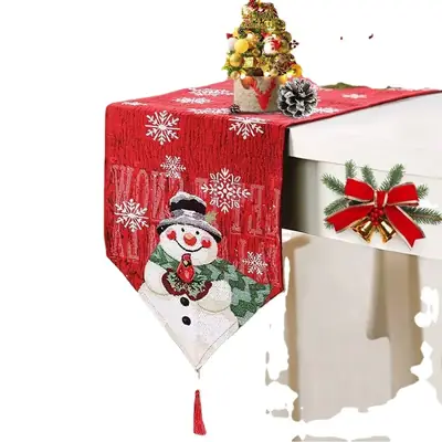 Cotton Snowman Table Runner for Christmas Dining Set