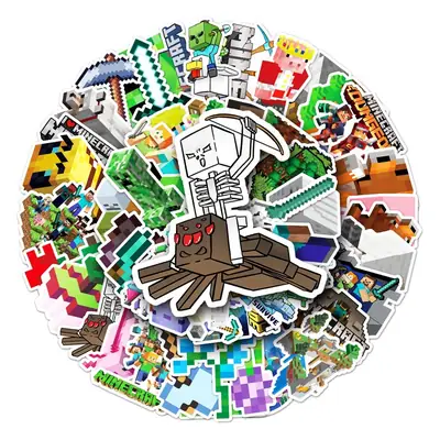 50 My World Personality Cartoon Graffiti Cross Border Game Stickers Decorative Skateboard Luggage Stickers Waterproof