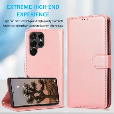 Pink Leather Two-In-One Phone Case for Samsung S26 Ultra