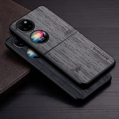 Huawei P50 Pocket Phone Case Black PU Leather
