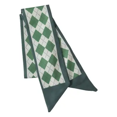 Green Checkered Hair Scarf for Women Spring Summer