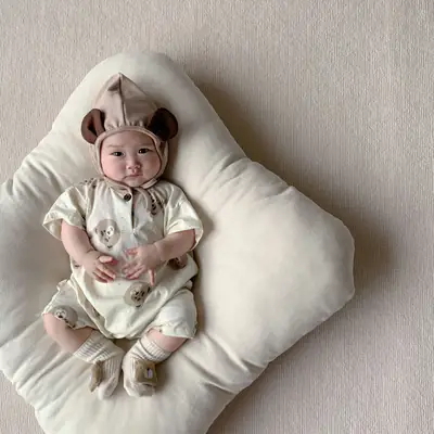2025 Korean Style Bear Print Baby Jumpsuit Suit