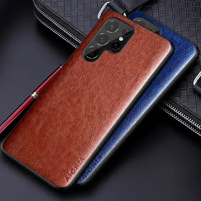 Samsung S22 Ultra S22 Plus S22 Simple PU Leather Case