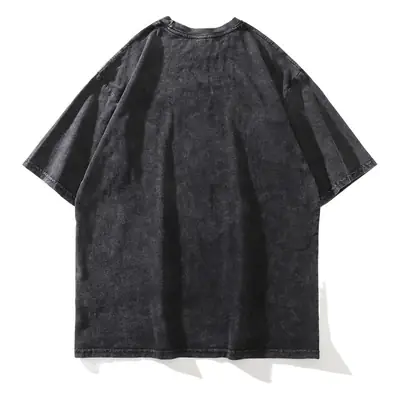 Men Retro Printed Short Sleeve T-Shirt Black