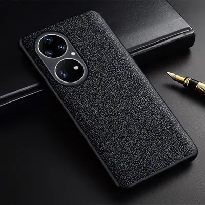 Huawei P50 Pro Mobile Phone Shell Black Leather