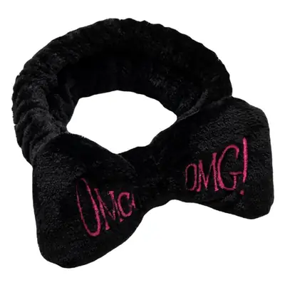 Women's Pink Fleece Hair Bow Headband with Embroidered Bow