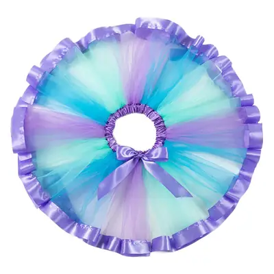 2025 Rainbow Mesh Skirt for Girls Dance Wear