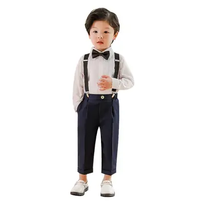 Boys' Black Bow Tie Suit Summer British Performance Suit