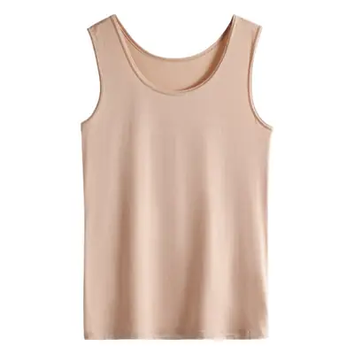 Women's Knitted Bottoming Vest Solid Beige Summer Casual